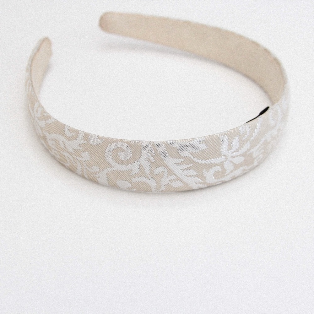 LOFT Cream & Silver Paisley Print Headband
